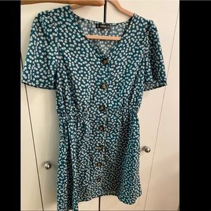 Green floral sun dress